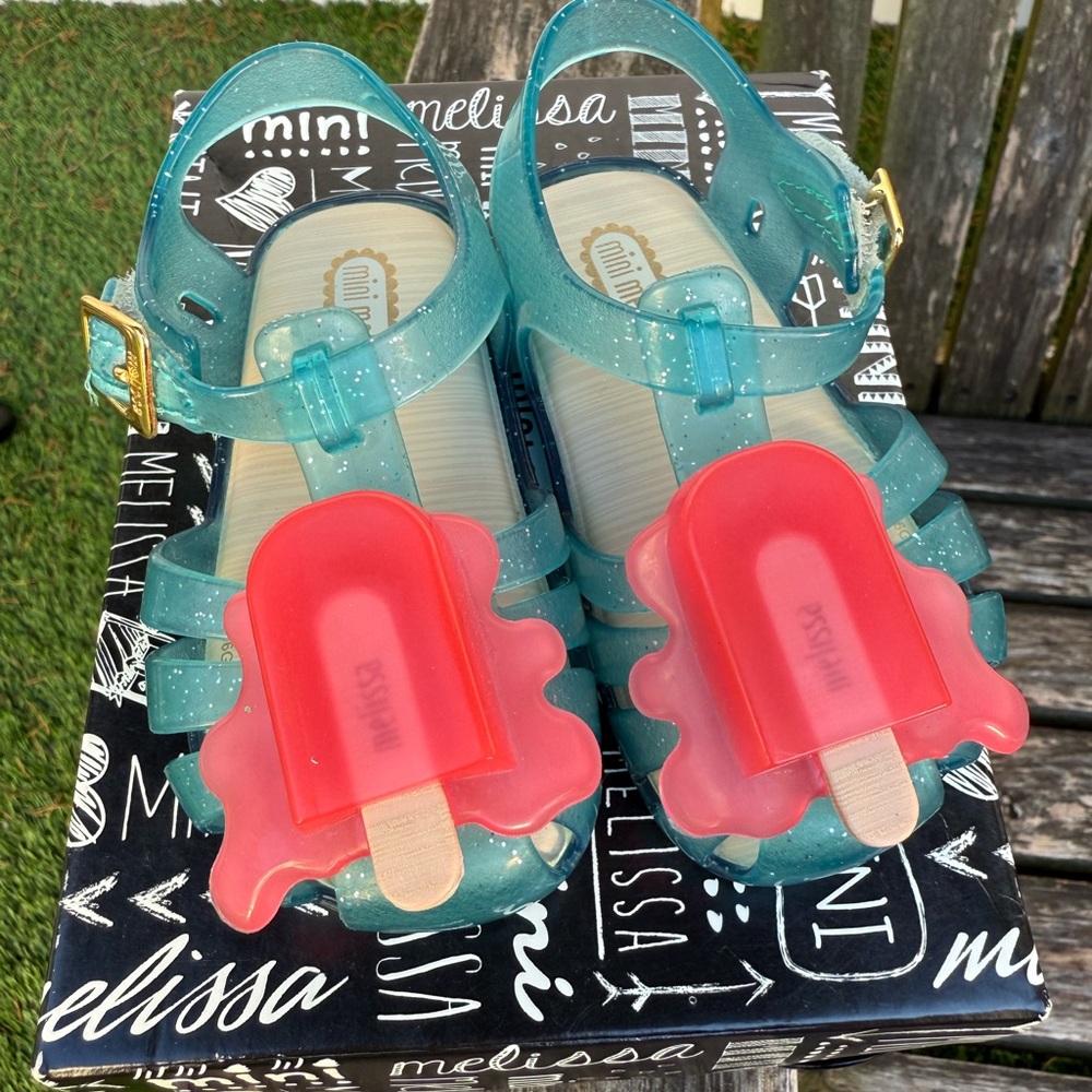 MINI MELISSA ARANHA VIII Popsicle PINK/GREEN Sandals Size 6 NIB